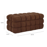 Anita 39" Faux Shearling Storage Bench With Reversible Tray Top - Brown
