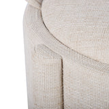 Bellamy Railroad Chenille Storage Stool With Reversible Tray Top - Cream