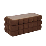 Anita 39" Faux Shearling Storage Bench With Reversible Tray Top - Brown