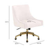Beatrix Performance Velvet Office Swivel Chair - Cream