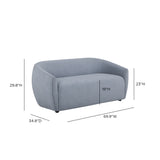 Jordan 70" Textured Performance Velvet Loveseat - Baby Blue