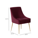 Beatrix Performance Velvet Dining Chair - Burgundy