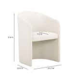 Seraphina Performance Velvet Dining Chair - Cream