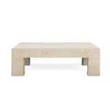 Roxanne 46" Faux Travertine Indoor/Outdoor Concrete Coffee Table
