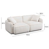 Travie 78" Modular Loveseat - White Sand