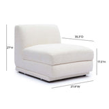 Perry Modular Armless Chair - Cream