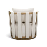 Paolo Cream Upcycled Basketweave Fabric Outdoor Accent Chair