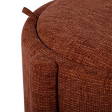 Bellamy Railroad Chenille Storage Stool With Reversible Tray Top - Brown