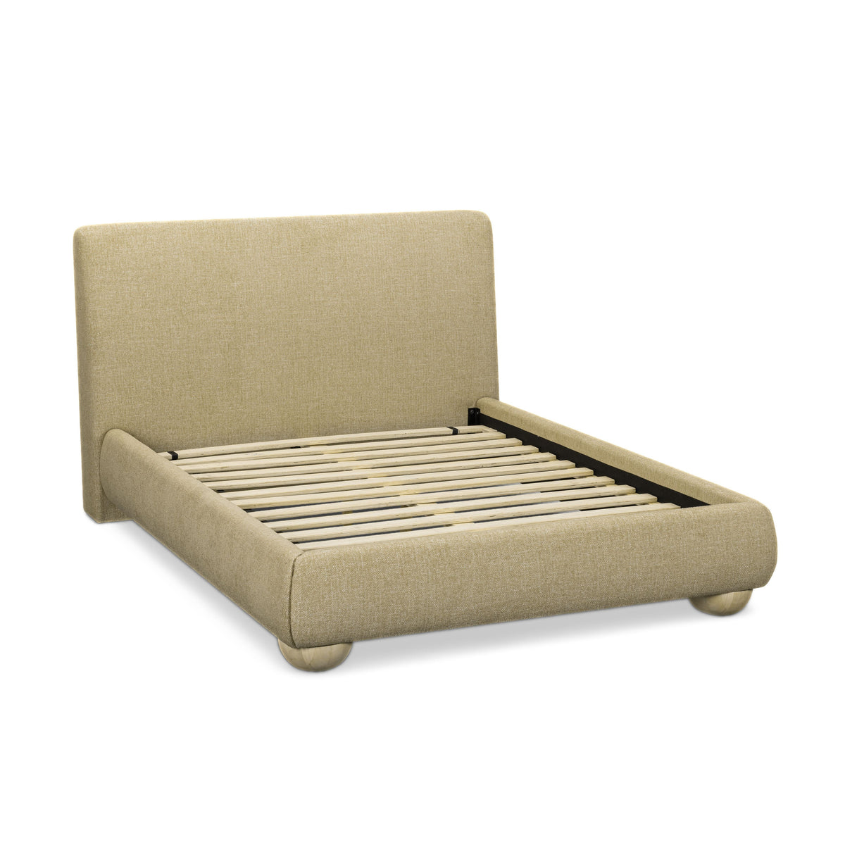 Rayne Textured Fabric Bed - Honey / Queen