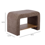 Alvie Railroad Chenille Storage Side Table - Taupe