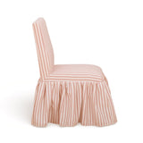 Gertrude Striped Performance Linen Skirted Dining Chair - Pink