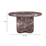 Juju Faux Marble Indoor/Outdoor Round Coffee Table (24"-32") - Red Levanto / 24"