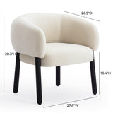 Foxy Performance Fabric Accent Chair - Cream