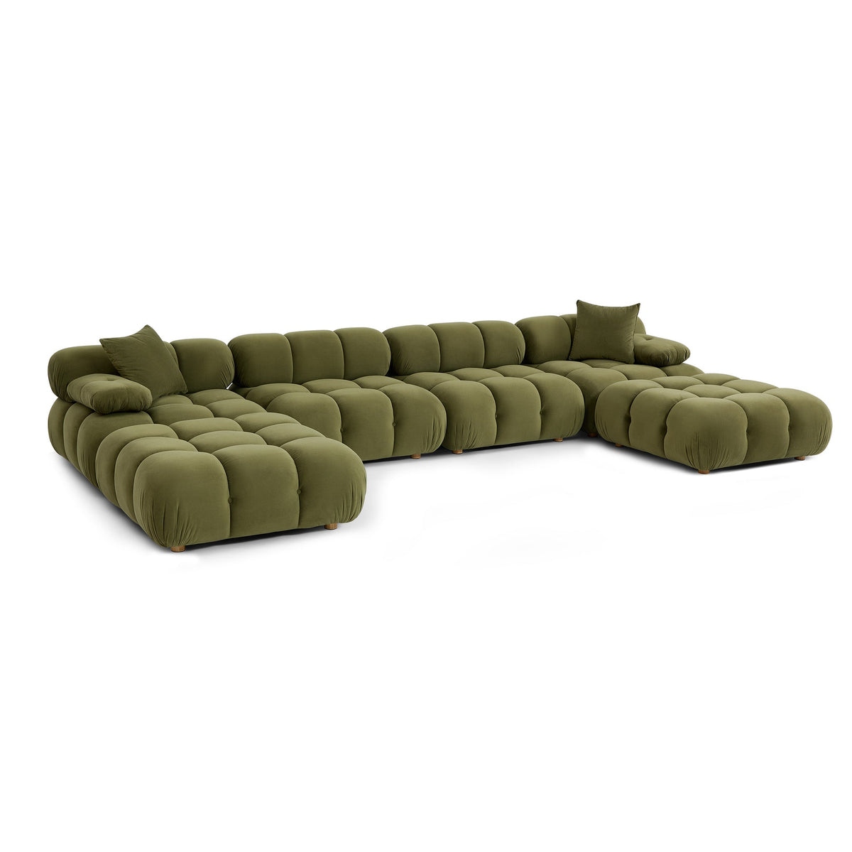 Calliope 6-piece Performance Modular U-Sectional - Olive Green