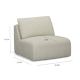 Noor 36" Modular Armless Chair - Wheat