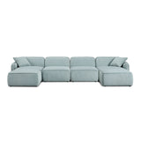 Travie 6-Piece Modular U-Sectional - Sea Blue
