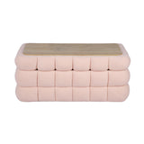 Anita 39" Faux Shearling Storage Bench With Reversible Tray Top - Pink