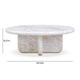 Juju 2-Piece Faux Marble Indoor/Outdoor Nesting Coffee Table Set - White