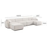 Travie 6-Piece Modular U-Sectional - White Sand