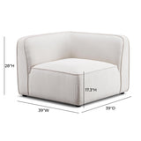 Travie Modular Corner Chair - White Sand