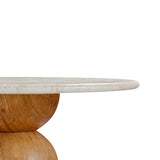 Cynthia 54" Concrete Indoor/Outdoor Dining Table - Travertine/Walnut Brown