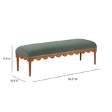 Oodle 56.5" Performance Vegan Mohair Bench - Green / Walnut