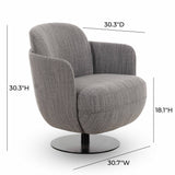 Solange Swivel Accent Chair - Grey