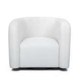 Curves Performance Velvet Swivel Accent Chair - Cream