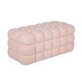 Anita 39" Faux Shearling Storage Bench With Reversible Tray Top - Pink