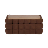 Anita 39" Faux Shearling Storage Bench With Reversible Tray Top - Brown