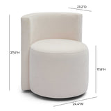 Alyssa Rolling Desk Chair - Cream