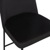 Sydney Performance Velvet Counter Stool Set of 2 - Black