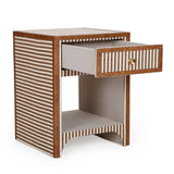 Kora 18" Cotton Jute 1-Drawer Contract-Grade Nightstand - Brown