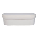 Andrea Performance Velvet Storage Bench (31"-50") - Cream / 50"