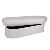 Andrea Performance Velvet Storage Bench (31"-50") - Cream / 50"