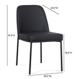 Sydney Performance Vegan Leather Dining Chair - Set of 2 - Black