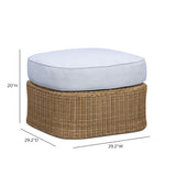 Axel Boucle Outdoor Ottoman - Blue