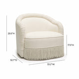 Pamela Tasseled Lounge Accent Chair - Cream