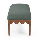Oodle 56.5" Performance Vegan Mohair Bench - Green / Walnut