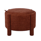 Bellamy Railroad Chenille Storage Stool With Reversible Tray Top - Brown