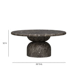 Cynthia 36" Concrete Indoor/Outdoor Coffee Table - Dark Emperador Marble