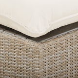 Cali 4-Piece Performance Fabric &amp; Wicker Outdoor Sectional - Cream / Natural