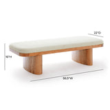Ollie Upholstered Bench (48"-57") - White / 57"