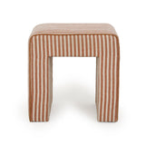 Byron Square Cotton Jute Ottoman - Terracotta