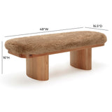Ollie Upholstered Bench (48"-57") - Taupe / 48"