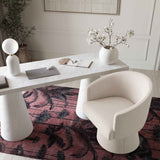 Kristen Rolling Desk Chair - Cream