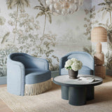 Pamela Tasseled Lounge Accent Chair - Blue