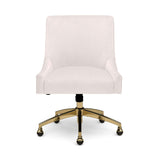 Beatrix Performance Velvet Office Swivel Chair - Cream