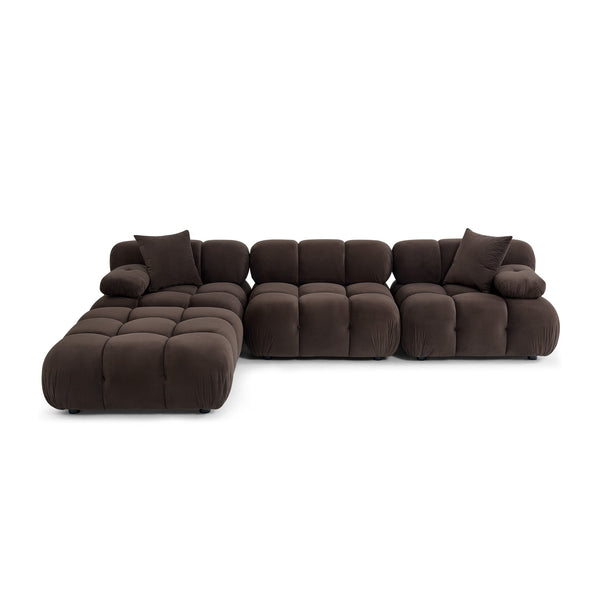 Calliope 4-Piece Performance Modular Sectional - Dark Brown