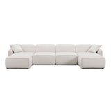 Travie 6-Piece Modular U-Sectional - White Sand